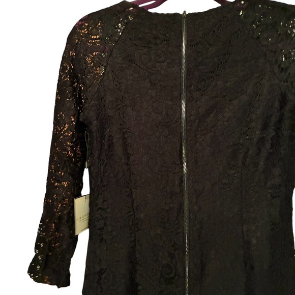 NWT LAUNDRY BY SHELLI SEGAL BLACK LACE SHEATH DRESS SIZE 4 - Picture 7 of 11